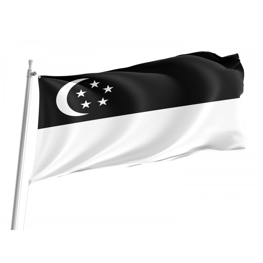 Flag of Black Singapore, Patriotic Flags, Unique Design Print, Flags for Indoor & Outdoor Use