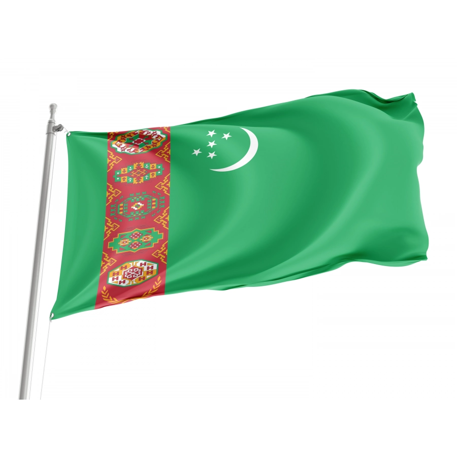 Flag of Turkmenistan, Patriotic Flags, Unique Design Print, Flags for Indoor & Outdoor Use