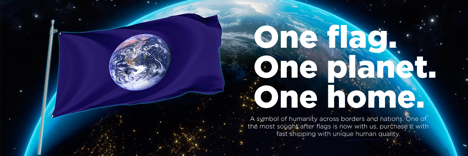 One flag - one planet - one home - flag of earth buy with fast delivery
