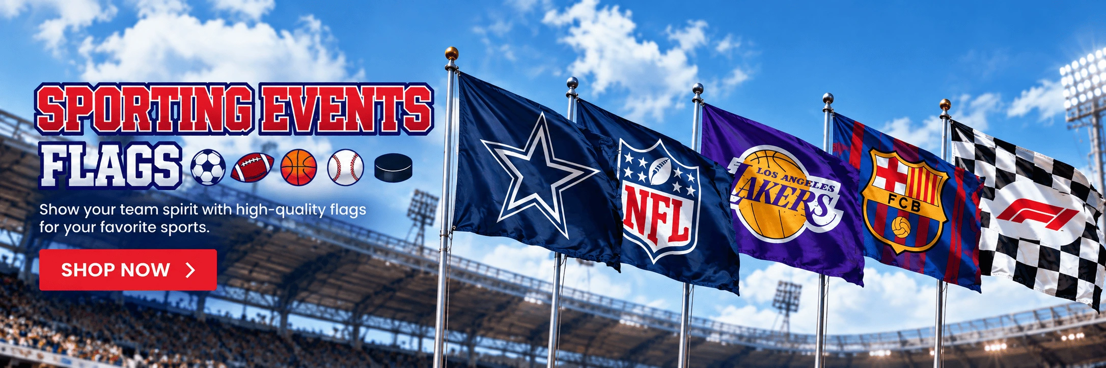 Sporting Events flags for fans and events